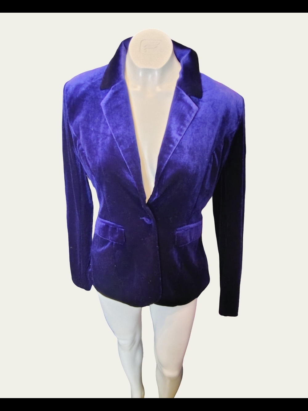 DO+BE Velvet Blazer Jacket in Royal Purple